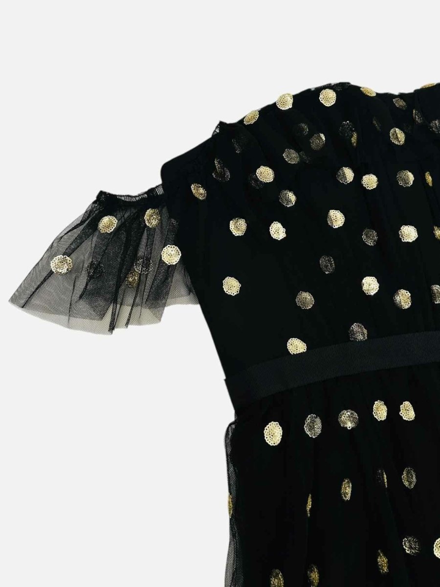 Pre - loved MARCHESA NOTTE Black & Gold Size US 8 Long Dress at Reems Closet