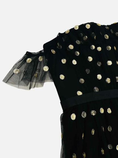 Pre - loved MARCHESA NOTTE Black & Gold Size US 8 Long Dress at Reems Closet