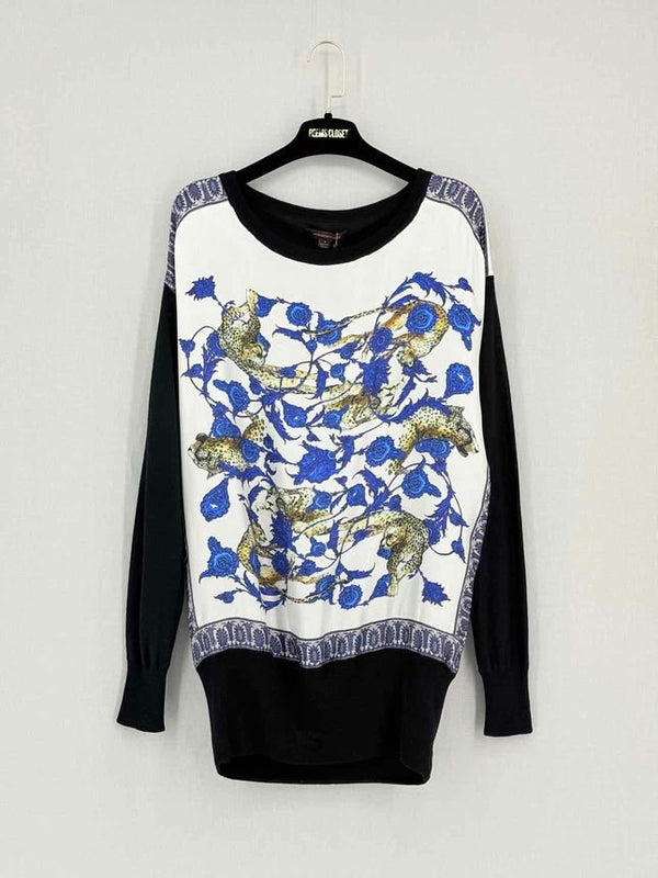 Pre - loved MARCHESA VOYAGE Black Multicolor Size Small Sweater at Reems Closet