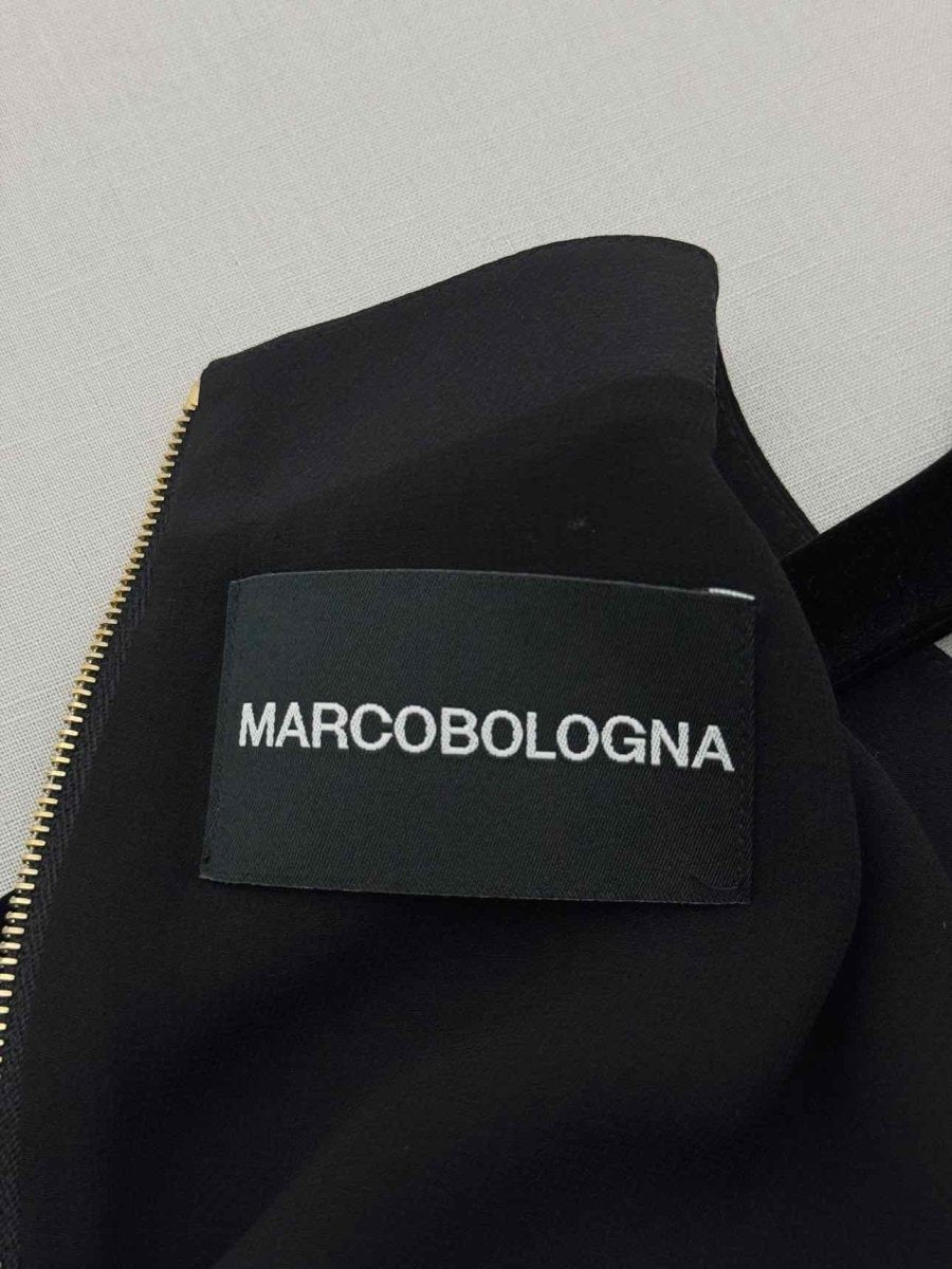 Pre - loved MARCOBOLOGNA Black Fringed Size US 8 Short Dress at Reems Closet