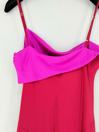 Pre - loved MARIA BIANCA NERO Red & Pink Size Medium Midi Dress at Reems Closet