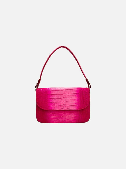 Pre - loved MARIA OLIVER Luisa Fuchsia Glazed Baguette Bag at Reems Closet