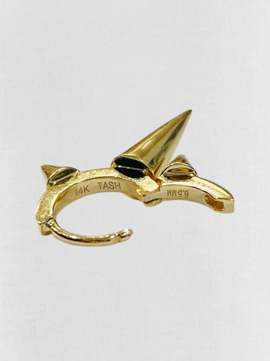 Pre - loved MARIA TASH Triple Spike Huggie Earrings at Reems Closet