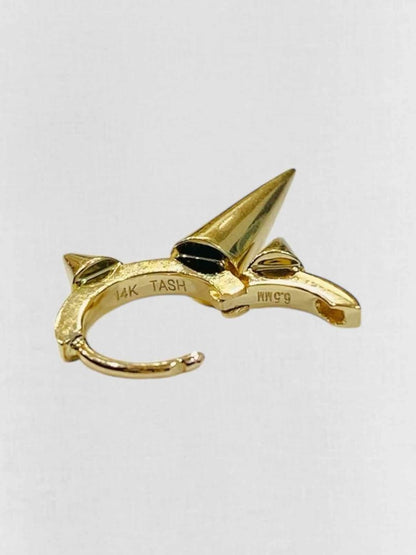 Pre - loved MARIA TASH Triple Spike Huggie Earrings at Reems Closet