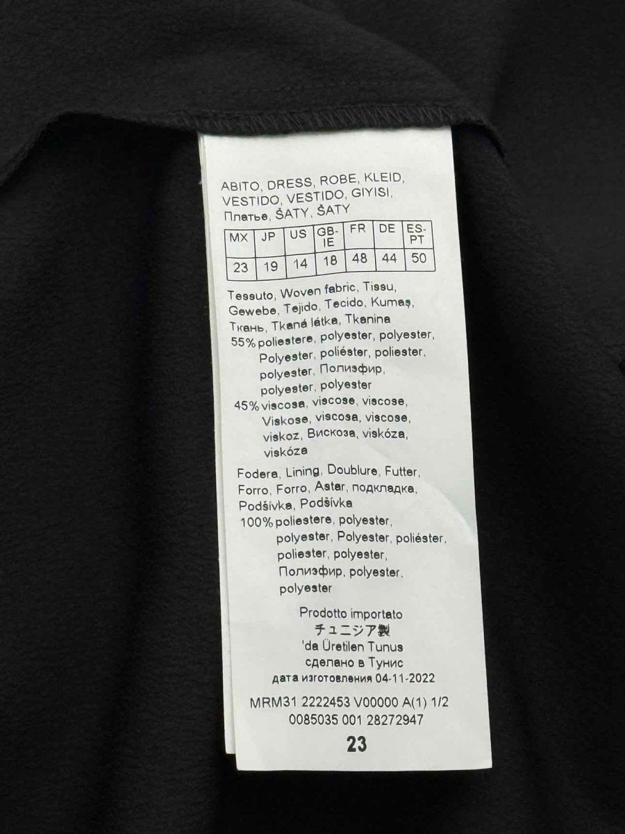 Pre-loved MARINA RINALDI Black Patch Size US 14 Midi Dress at Reems Closet