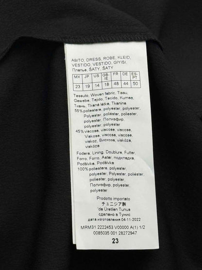 Pre-loved MARINA RINALDI Black Patch Size US 14 Midi Dress at Reems Closet