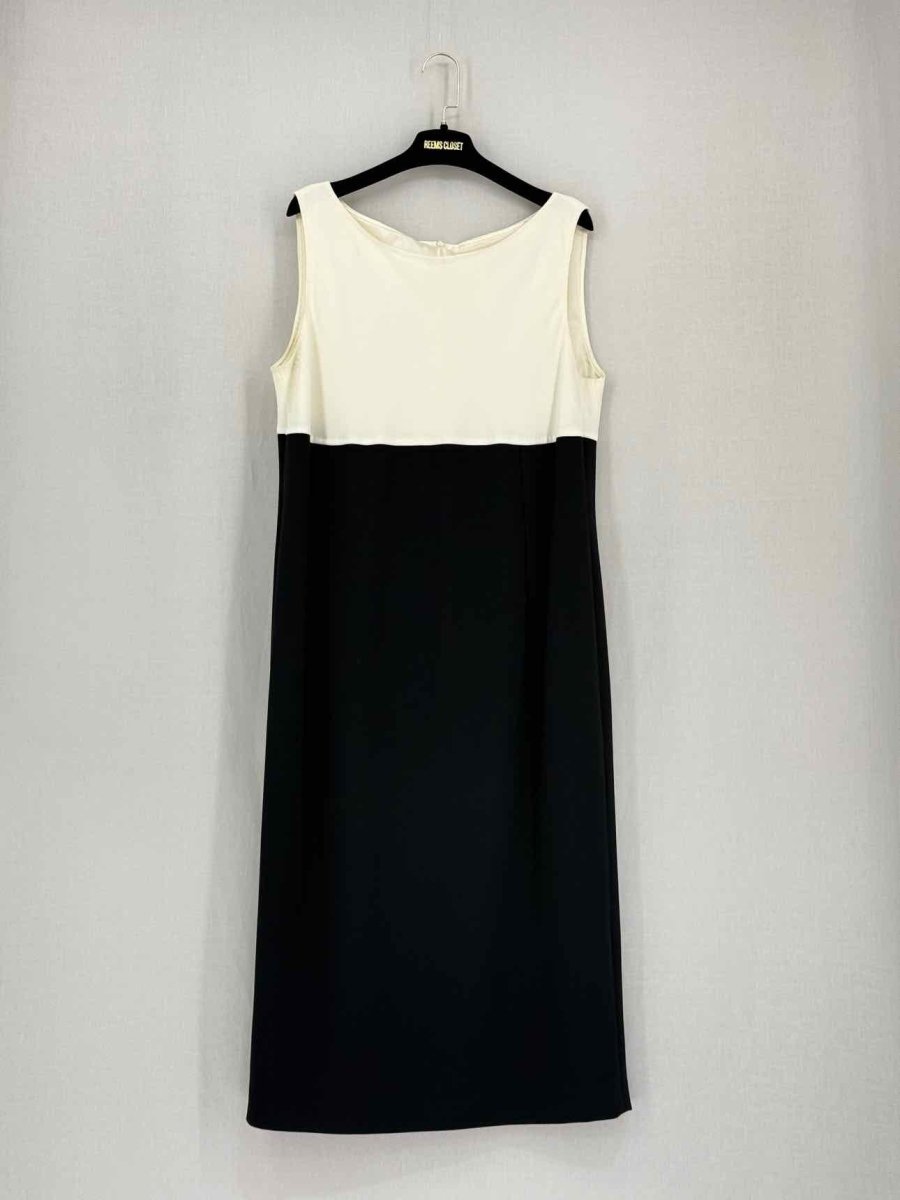 Pre-loved MARINA RINALDI Black & White Size US 12 Midi Dress at Reems Closet