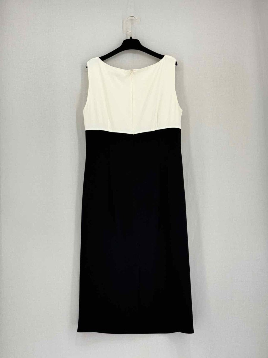 Pre-loved MARINA RINALDI Black & White Size US 12 Midi Dress at Reems Closet