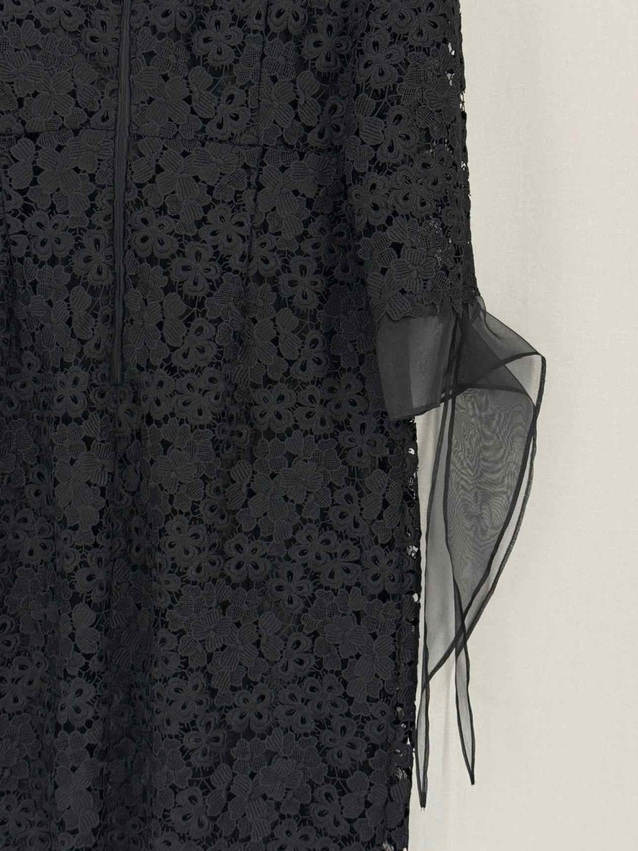 Pre-loved MARINA RINALDI Danae Black Size US 10 Midi Dress at Reems Closet