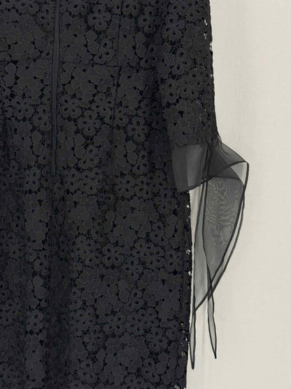 Pre-loved MARINA RINALDI Danae Black Size US 10 Midi Dress at Reems Closet