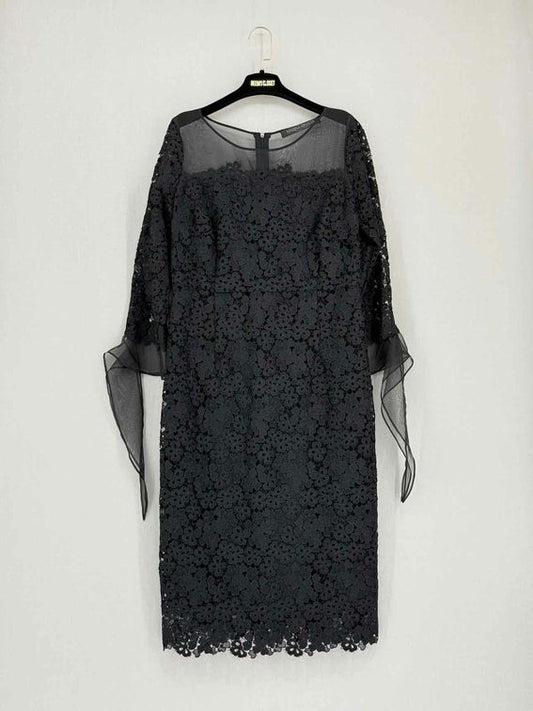 Pre-loved MARINA RINALDI Danae Black Size US 10 Midi Dress at Reems Closet