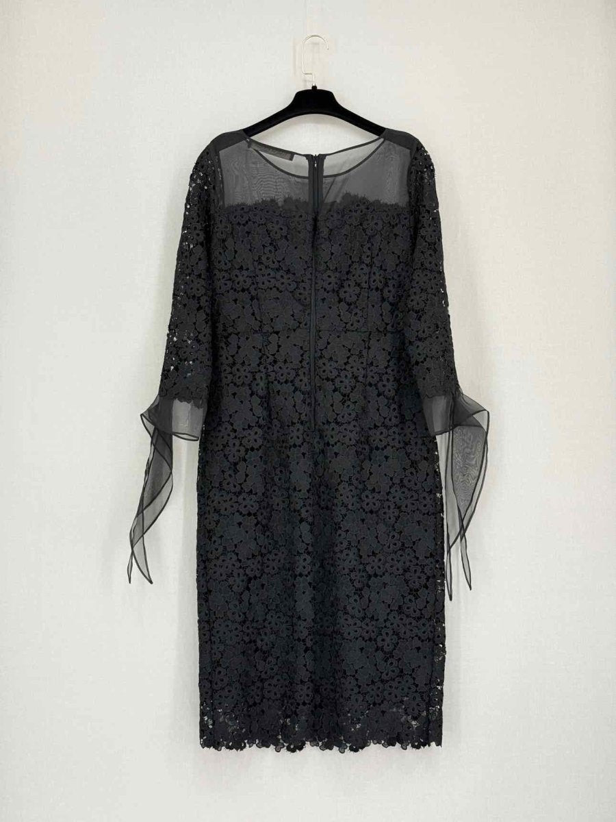 Pre-loved MARINA RINALDI Danae Black Size US 10 Midi Dress at Reems Closet