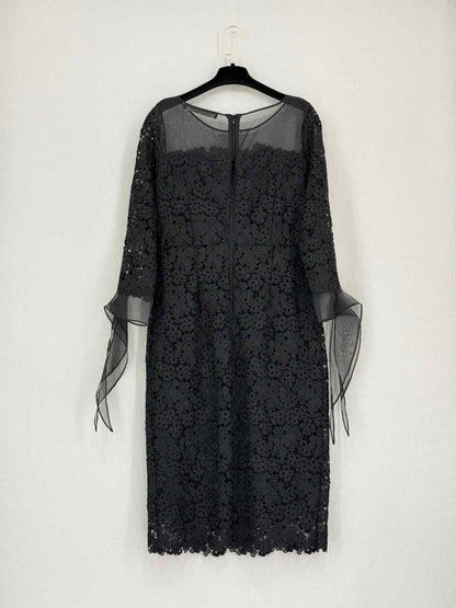 Pre-loved MARINA RINALDI Danae Black Size US 10 Midi Dress at Reems Closet