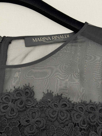 Pre-loved MARINA RINALDI Danae Black Size US 10 Midi Dress at Reems Closet