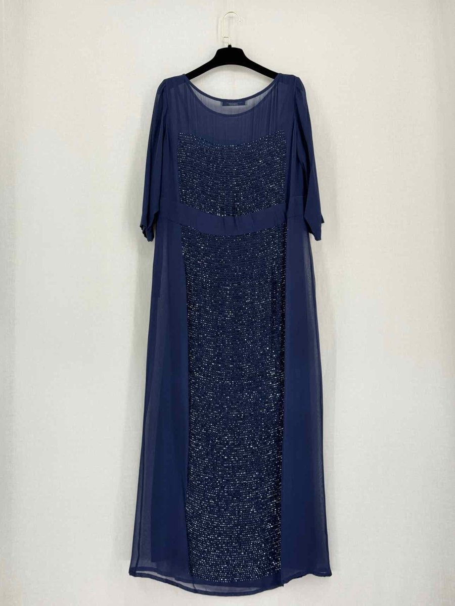 Pre-loved MARINA RINALDI Navy Blue Long Dress at Reems Closet