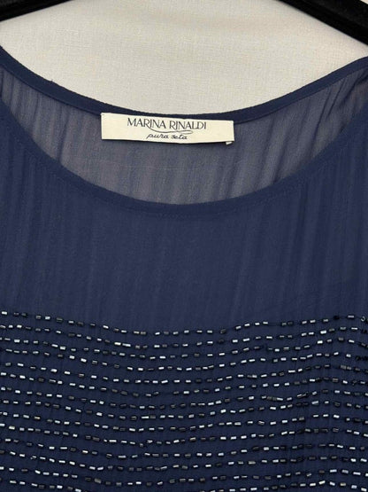 Pre-loved MARINA RINALDI Navy Blue Long Dress at Reems Closet