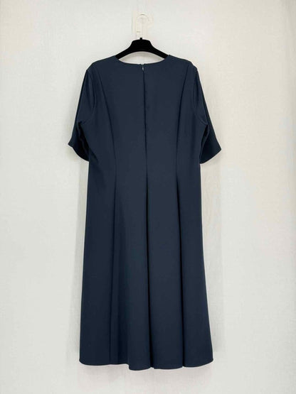Pre-loved MARINA RINALDI Persona Navy Blue Size US 14 Midi Dress at Reems Closet
