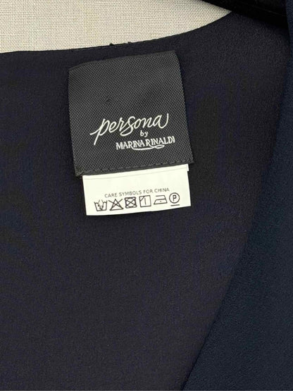 Pre-loved MARINA RINALDI Persona Navy Blue Size US 14 Midi Dress at Reems Closet