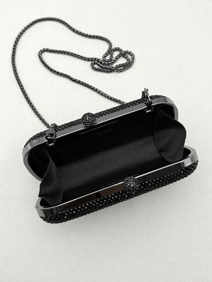 Pre-loved MARINA RINALDI Saetta Black Clutch at Reems Closet