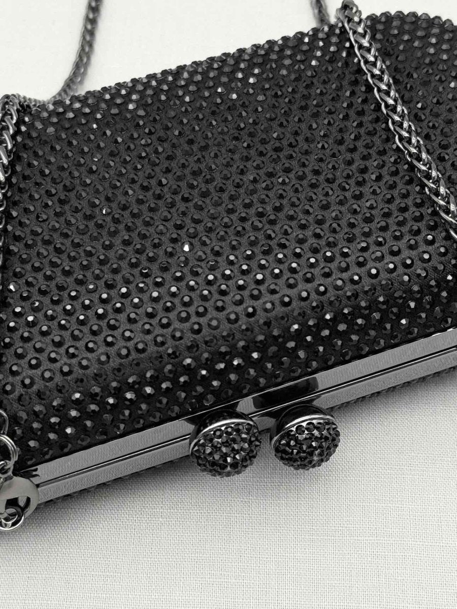 Pre-loved MARINA RINALDI Saetta Black Clutch at Reems Closet