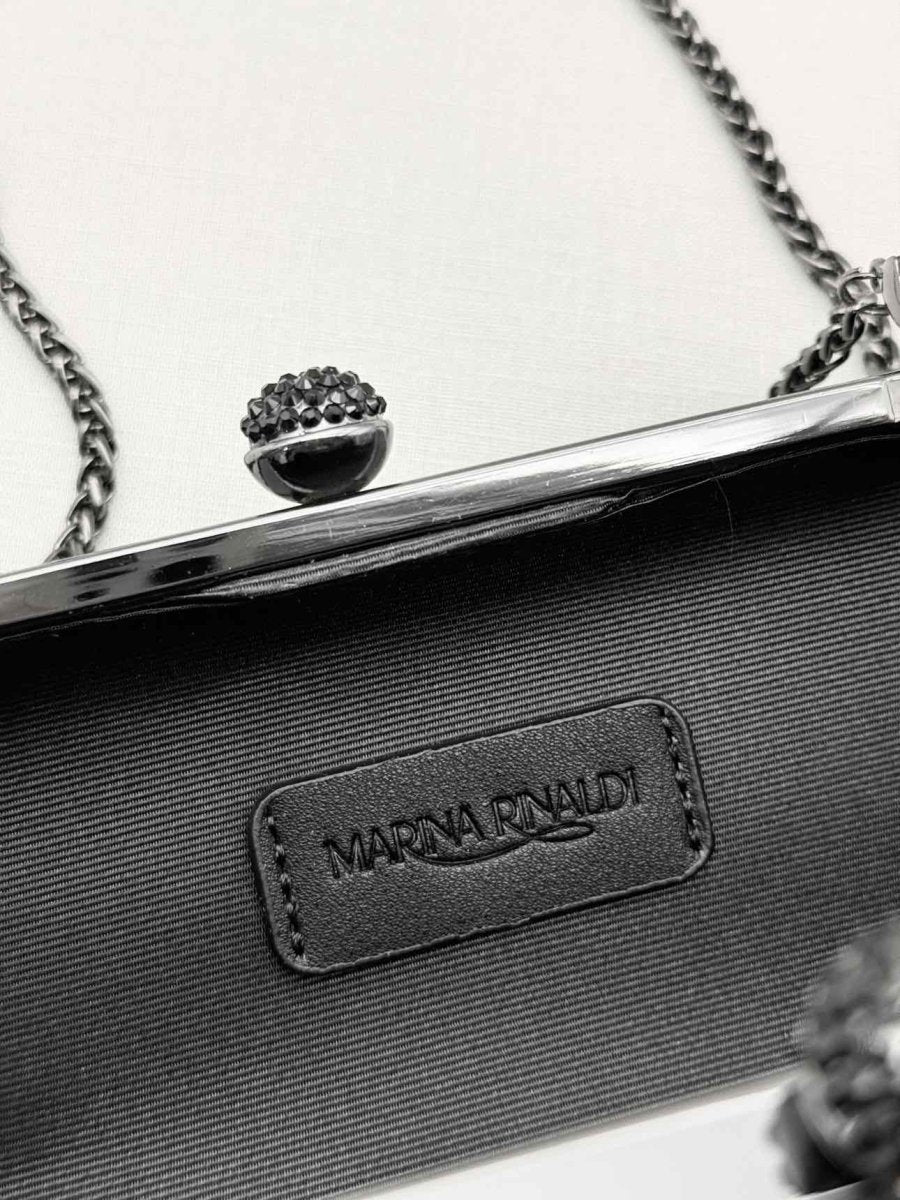 Pre-loved MARINA RINALDI Saetta Black Clutch at Reems Closet