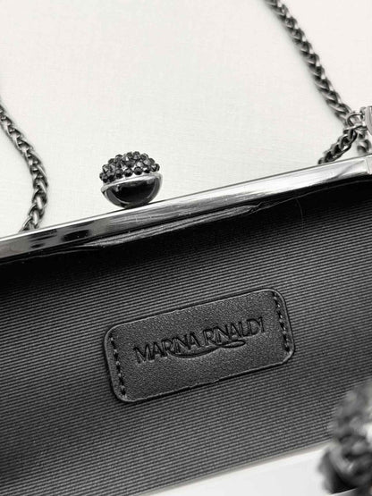 Pre-loved MARINA RINALDI Saetta Black Clutch at Reems Closet