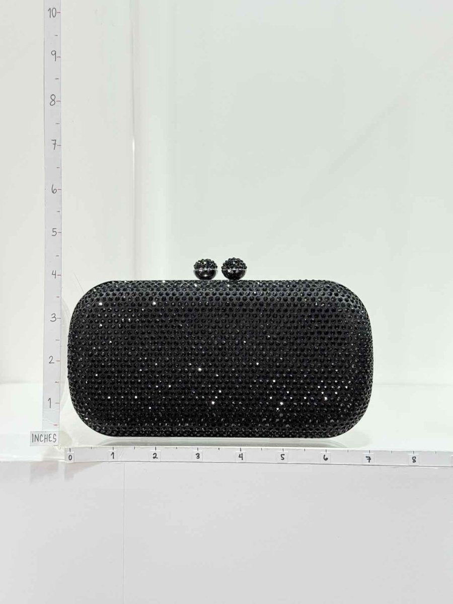 Pre-loved MARINA RINALDI Saetta Black Clutch at Reems Closet