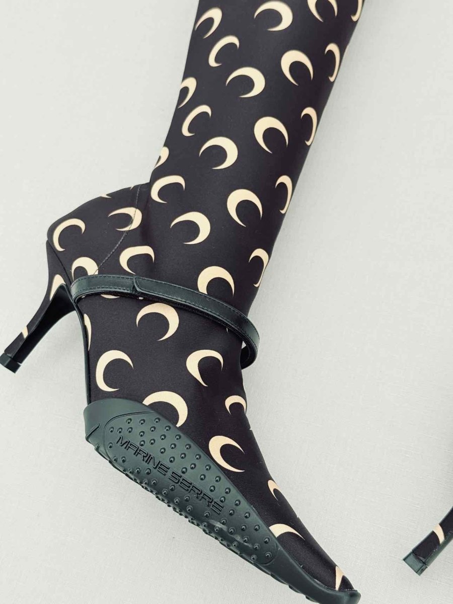 Pre - loved MARINE SERRE Brown Printed Size EU 37 Knee High Boots at Reems Closet