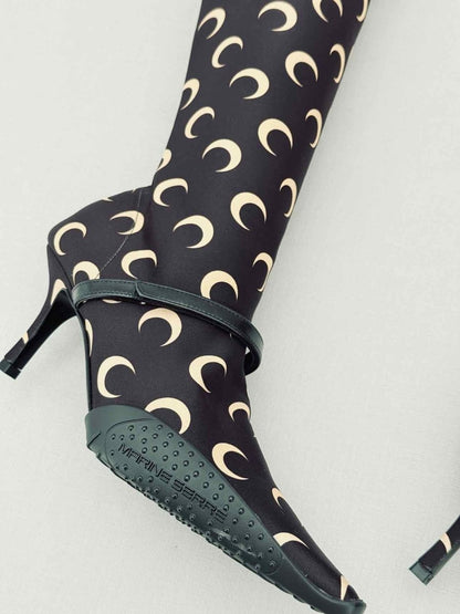 Pre - loved MARINE SERRE Brown Printed Size EU 37 Knee High Boots at Reems Closet