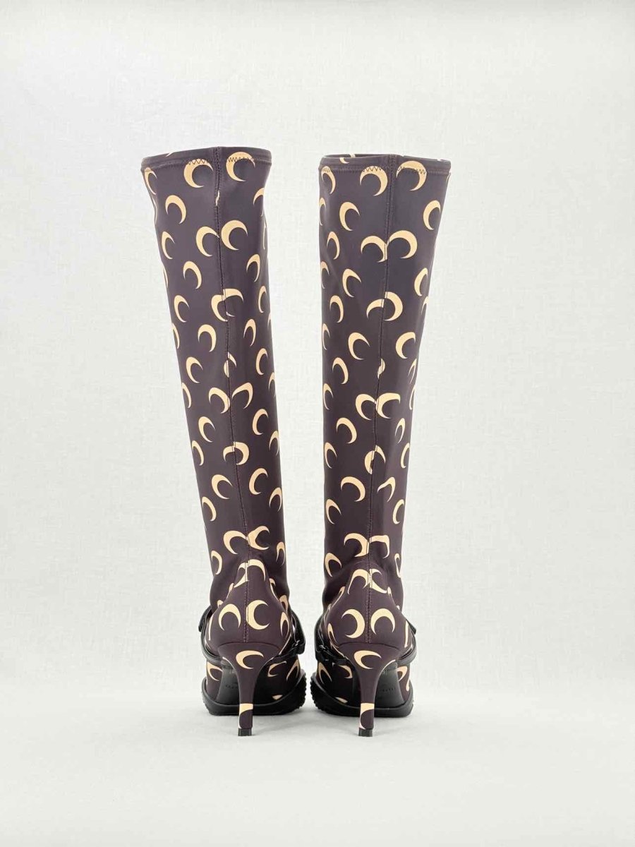Pre - loved MARINE SERRE Brown Printed Size EU 37 Knee High Boots at Reems Closet