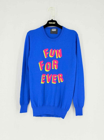 Pre - loved MARKUS LUPFER Blue Printed Size Small Jumper at Reems Closet