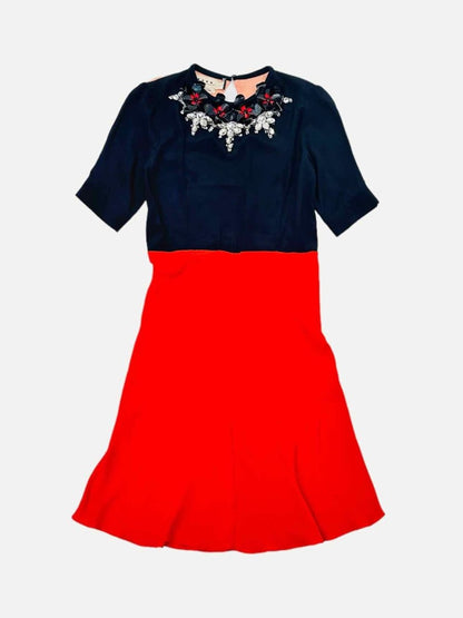 Pre-loved MARNI Black & Red Crystal Embellished Knee Length Dress from Reems Closet