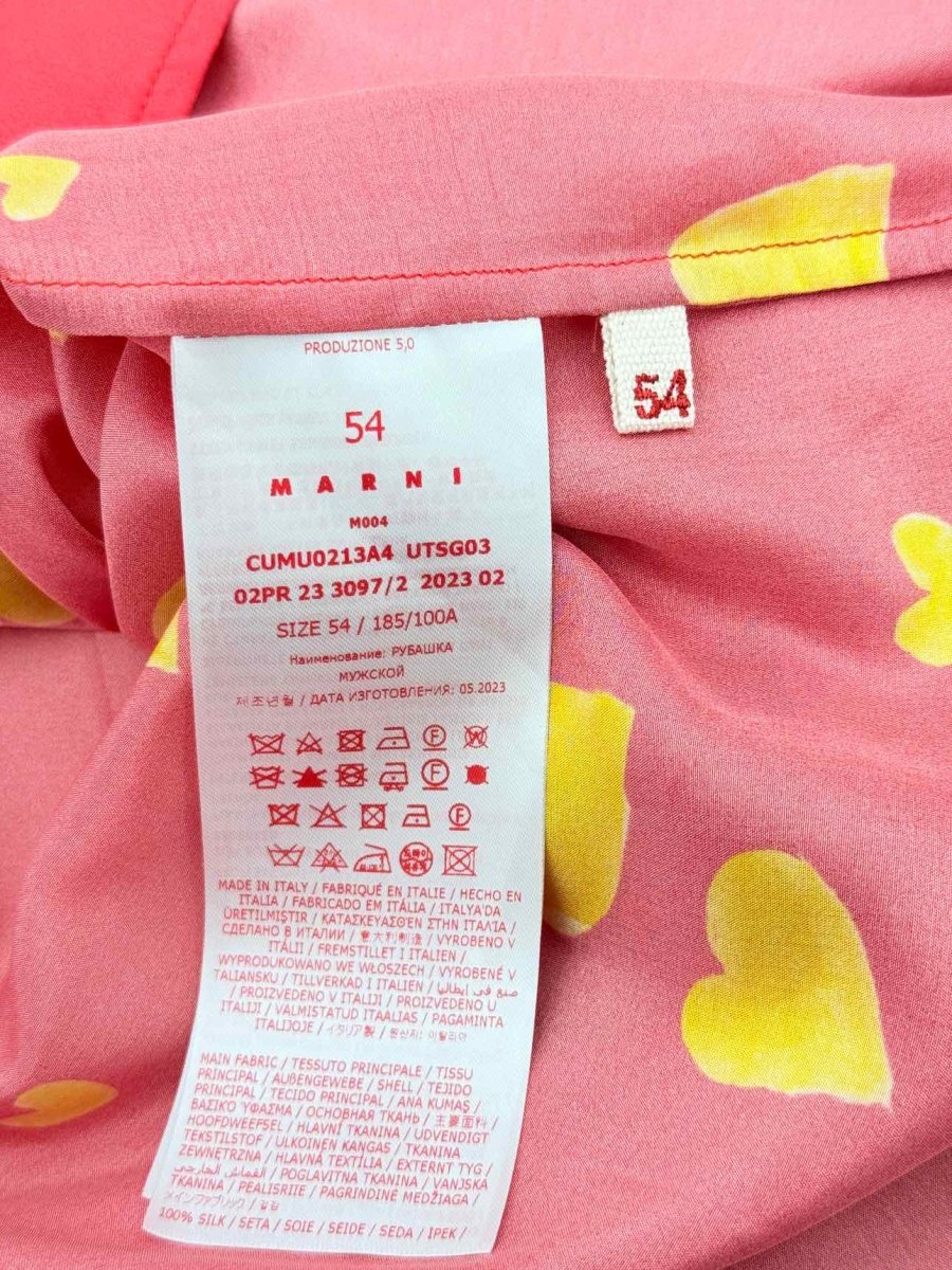 Pre - loved MARNI Bunch Of Hearts Red Heart Print Size XL Shirt at Reems Closet