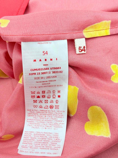 Pre - loved MARNI Bunch Of Hearts Red Heart Print Size XL Shirt at Reems Closet