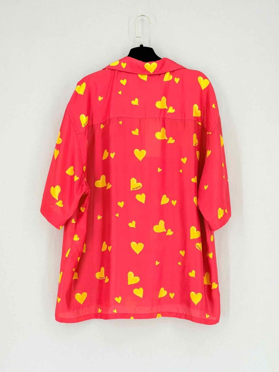 Pre - loved MARNI Bunch Of Hearts Red Heart Print Size XL Shirt at Reems Closet
