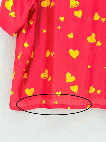 Pre - loved MARNI Bunch Of Hearts Red Heart Print Size XL Shirt at Reems Closet