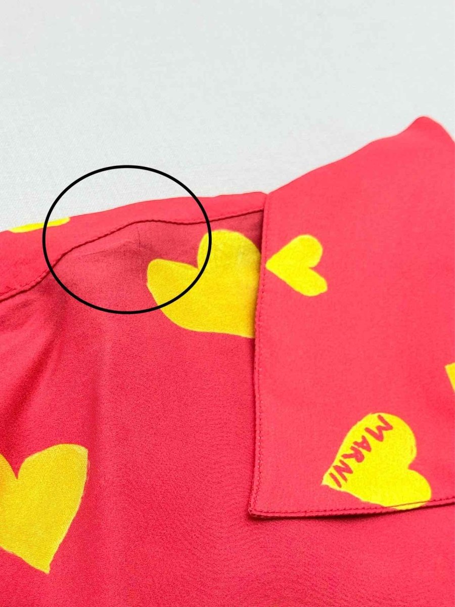 Pre - loved MARNI Bunch Of Hearts Red Heart Print Size XL Shirt at Reems Closet