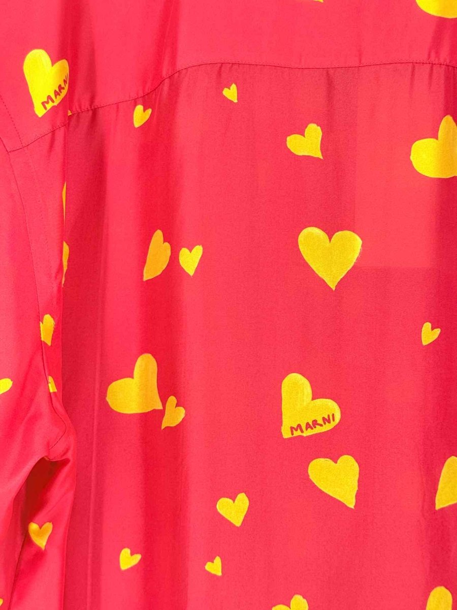 Pre - loved MARNI Bunch Of Hearts Red Heart Print Size XL Shirt at Reems Closet