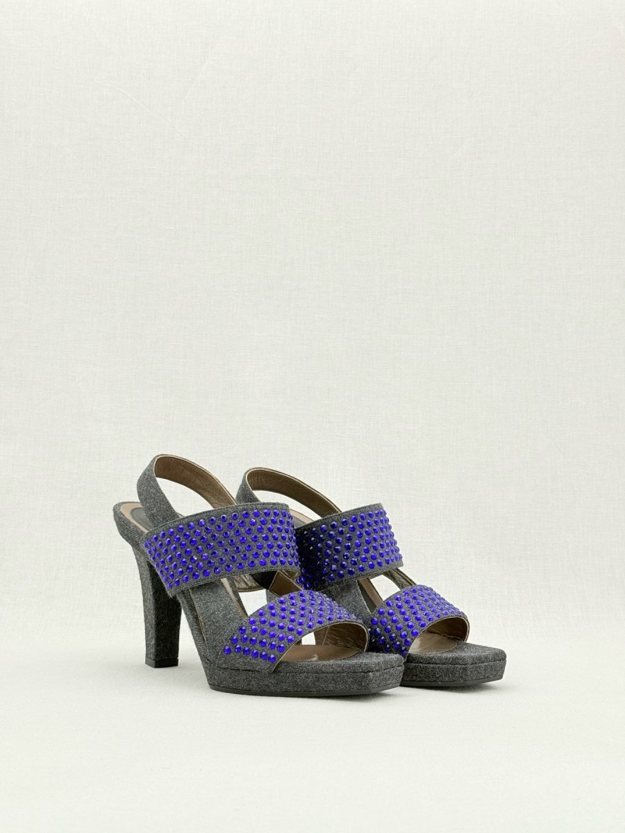 Pre - loved MARNI Grey & Purple Size EU 40 Heeled Sandals at Reems Closet