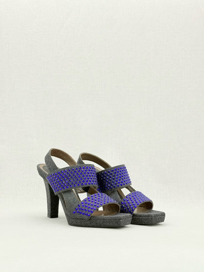 Pre - loved MARNI Grey & Purple Size EU 40 Heeled Sandals at Reems Closet
