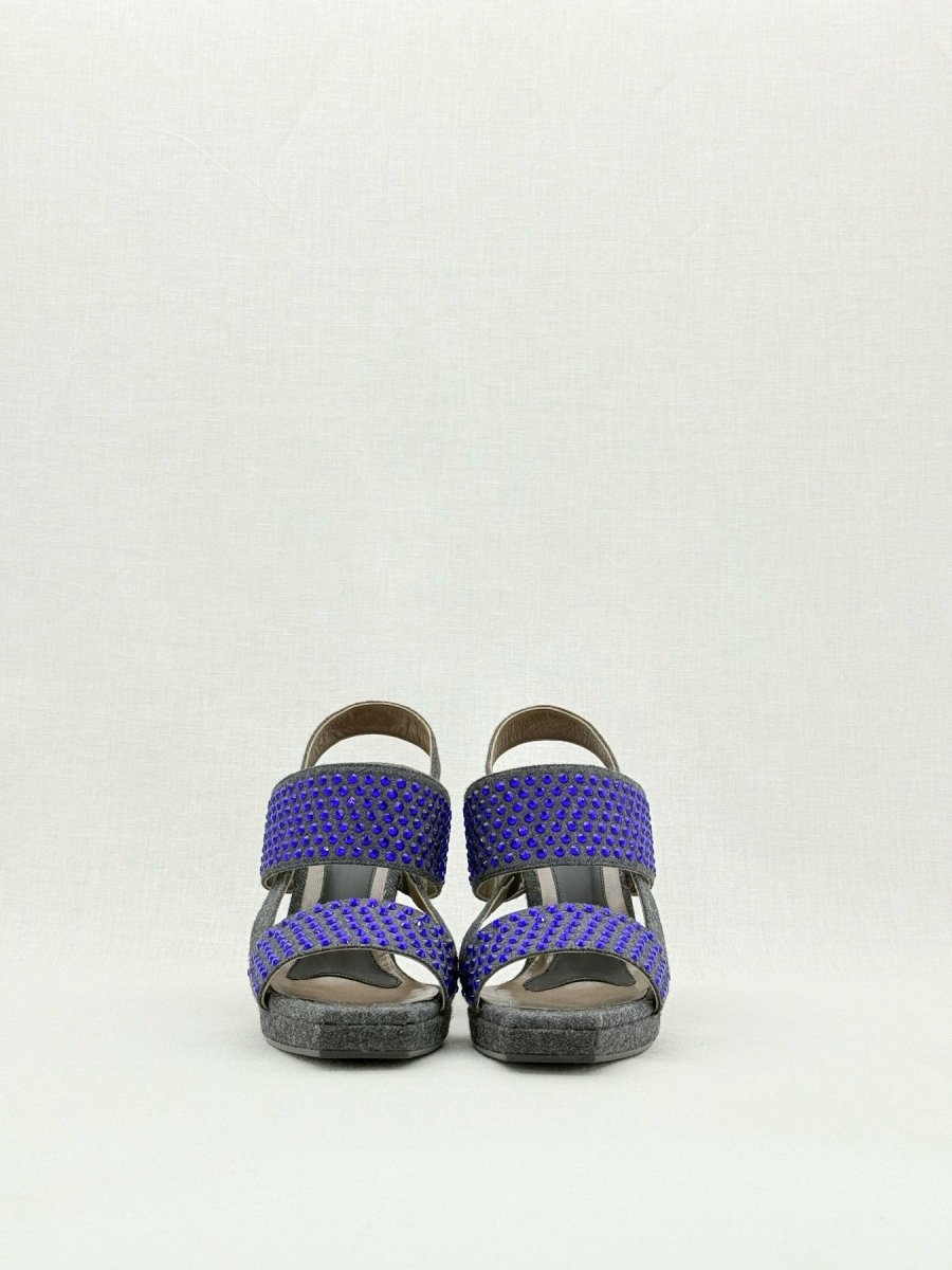Pre - loved MARNI Grey & Purple Size EU 40 Heeled Sandals at Reems Closet