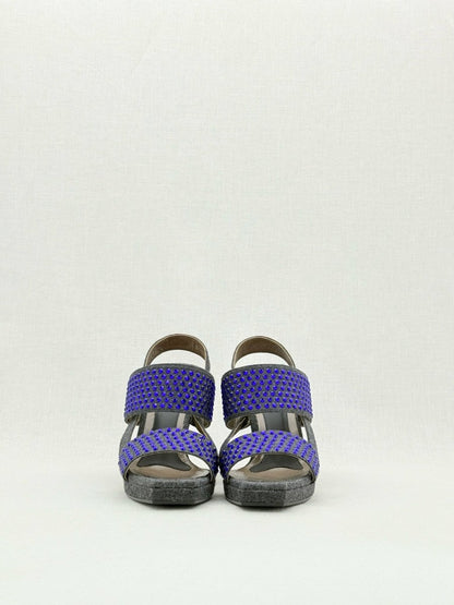 Pre - loved MARNI Grey & Purple Size EU 40 Heeled Sandals at Reems Closet