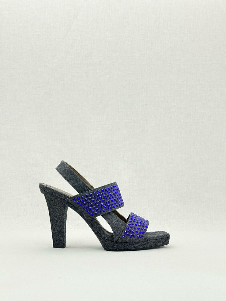 Pre - loved MARNI Grey & Purple Size EU 40 Heeled Sandals at Reems Closet