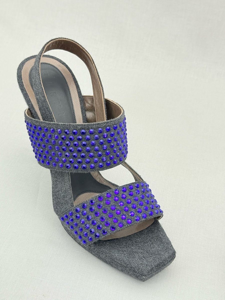 Pre - loved MARNI Grey & Purple Size EU 40 Heeled Sandals at Reems Closet