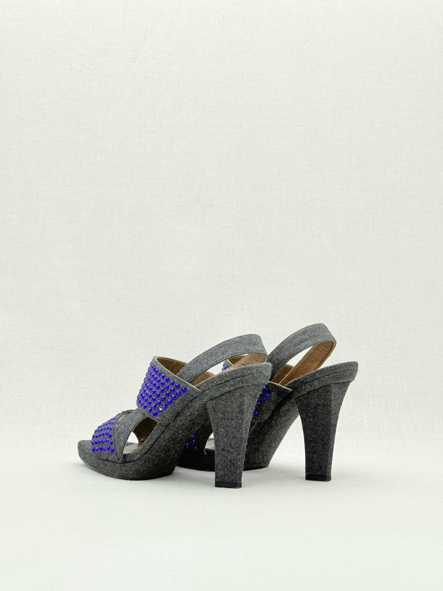 Pre - loved MARNI Grey & Purple Size EU 40 Heeled Sandals at Reems Closet