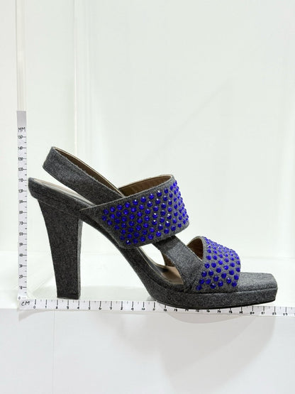 Pre - loved MARNI Grey & Purple Size EU 40 Heeled Sandals at Reems Closet