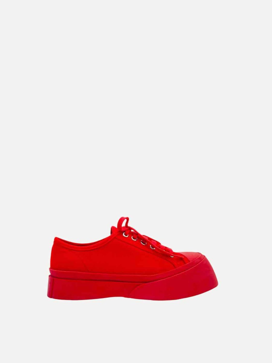 Pre - loved MARNI Low Top Red Sneakers at Reems Closet