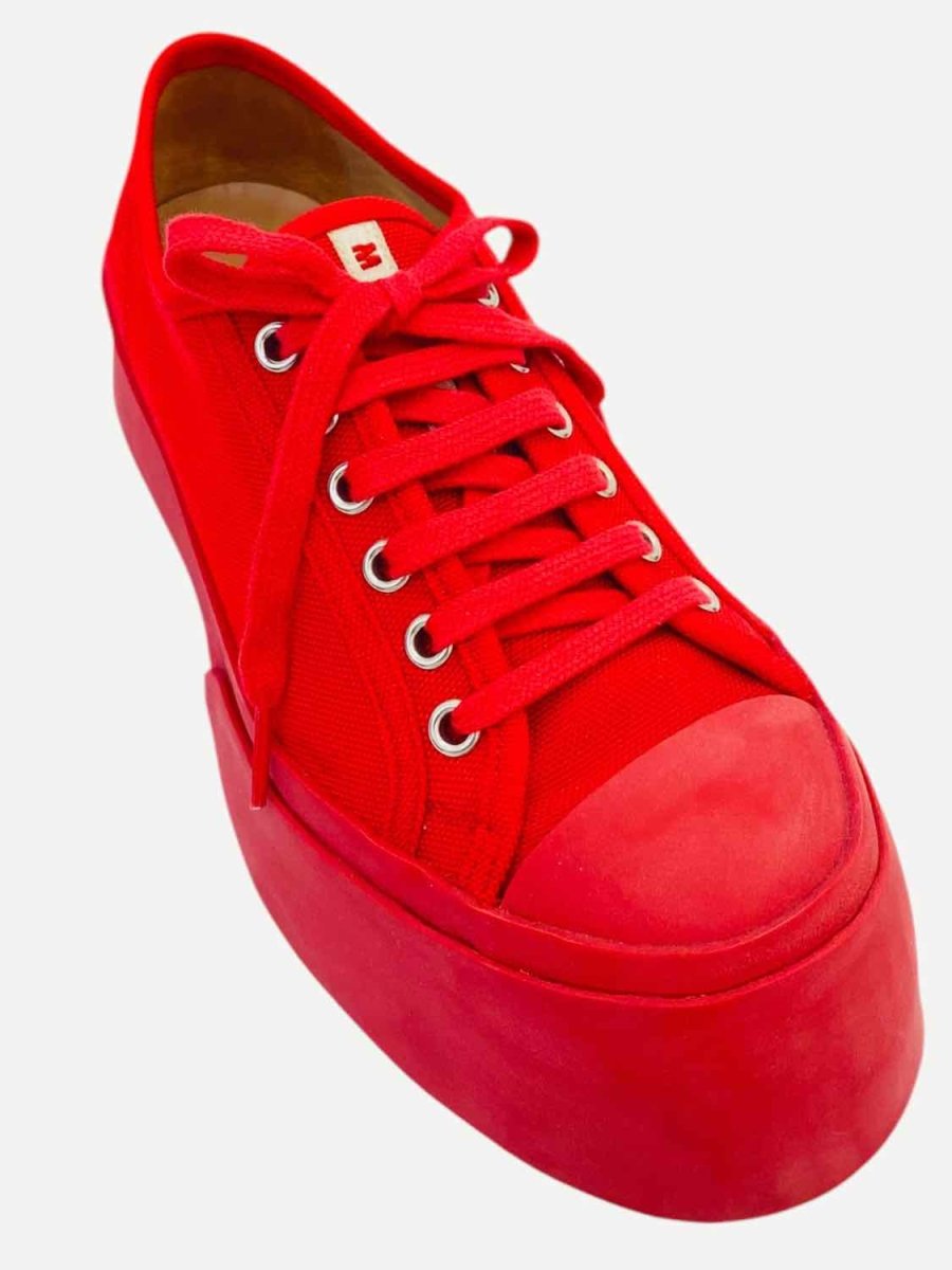 Pre - loved MARNI Low Top Red Sneakers at Reems Closet