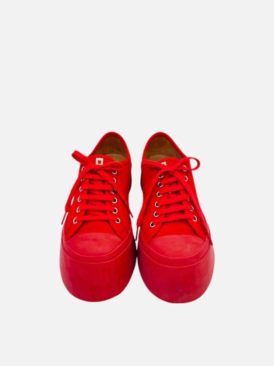 Pre - loved MARNI Low Top Red Sneakers at Reems Closet