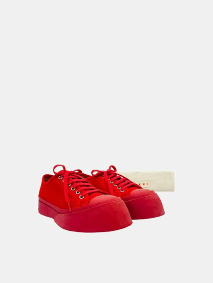 Pre - loved MARNI Low Top Red Sneakers at Reems Closet